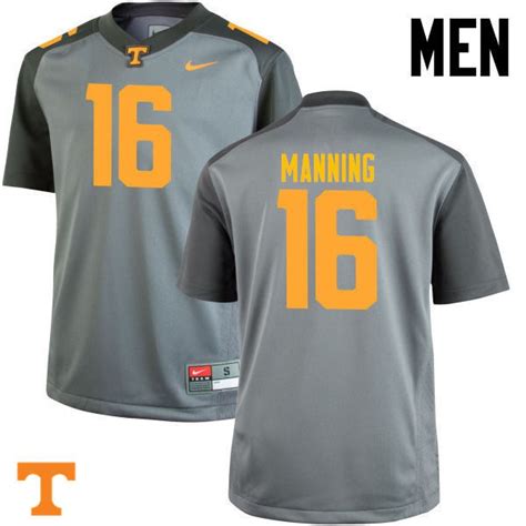 16 Peyton Manning Tennessee Volunteers Men University Jerseys Gray