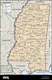 Political map of Mississippi Stock Photo - Alamy