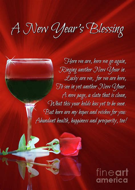 Wine Happy New Year New Years Day Blessing Holiday Photograph By