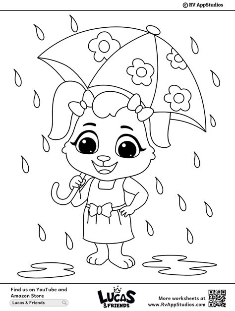 Printable Rain Coloring Pages For Kids Best Raining Pictures To Color