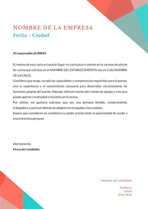 Carta De Presentación Corta Para Un Trabajo 2020