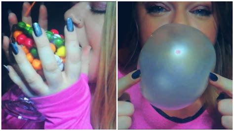 asmr 🎧 bubblegum chewing and blowing bubbles tapping no talking youtube