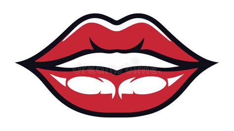 red female lips isolated on a white background vector illustration stock vector illustration