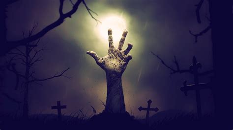 Hand On Grave Art Night Fan Art Zombies Cemetery Hands Cross 4k