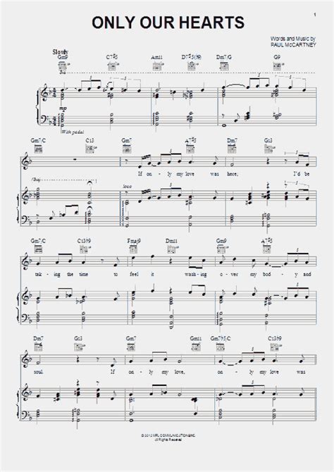 Only Our Hearts Piano Sheet Music Onlinepianist
