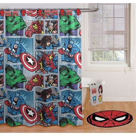 Marvel Comic Shower Curtain And Hook Set Bed Bath And Beyond Marvel