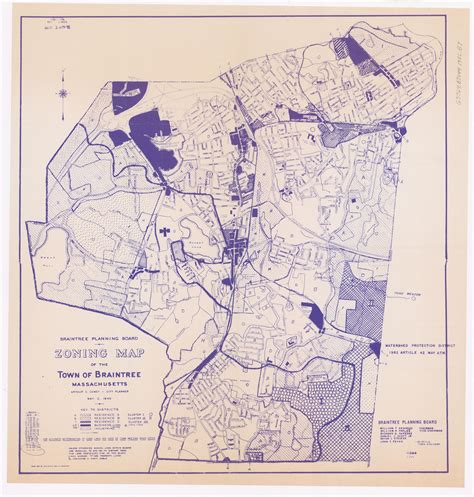 Zoning Map Of The Town Of Braintree Massachusetts Scanned Maps