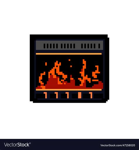Home Fireplace Game Pixel Art Royalty Free Vector Image