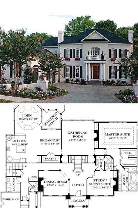 Bedroom Two Story Georgian Home With Twin Chimneys Floor Plan