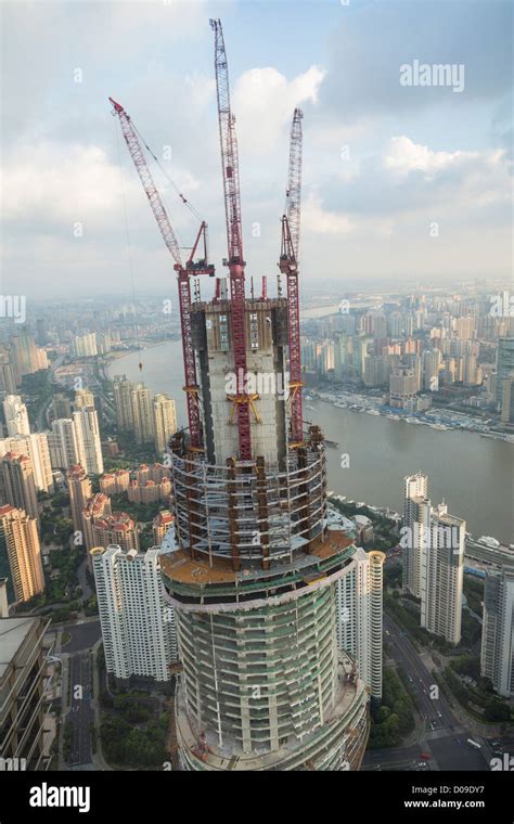 View Of The Shanghai Tower Under Construction In Lujiazui Pudong Area