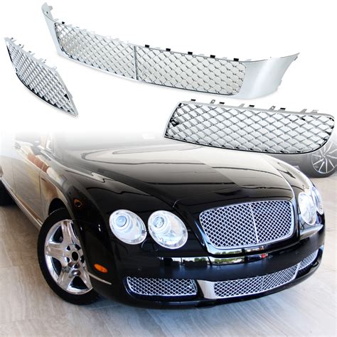 Front Bumper Lower Mesh Grill Chrome For Bentley Continental Flying