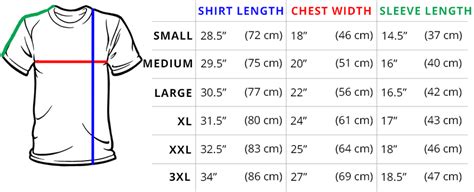 Size Chart For Custom Made T Shirts Agency