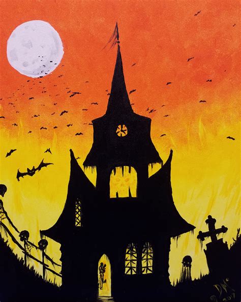 Spook House Acrylic Painting On Canvas Art Kit