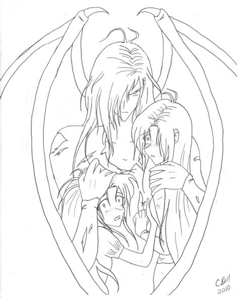 A Demons Protection Lineart By Keeperofcoffins On Deviantart