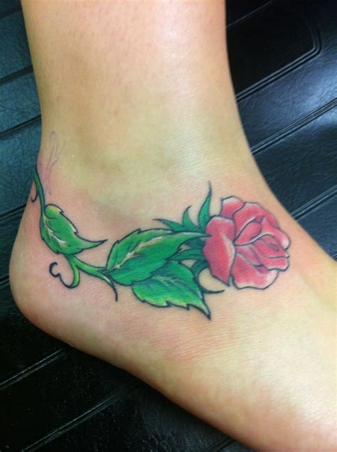 Tattoos By Wojo Rose On Foot