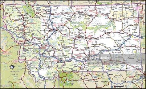 Montana Highway Map Vector Art Getty Images