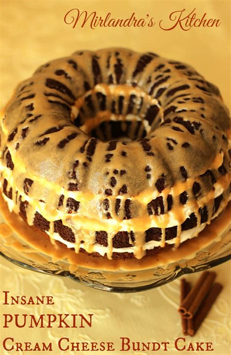 Using wooden spoon, try to carve out a generous tunnel in the batter, and fill the tunnel with cream cheese. Insane Pumpkin Cream Cheese Bundt Cake | Recipe | Pumpkin ...