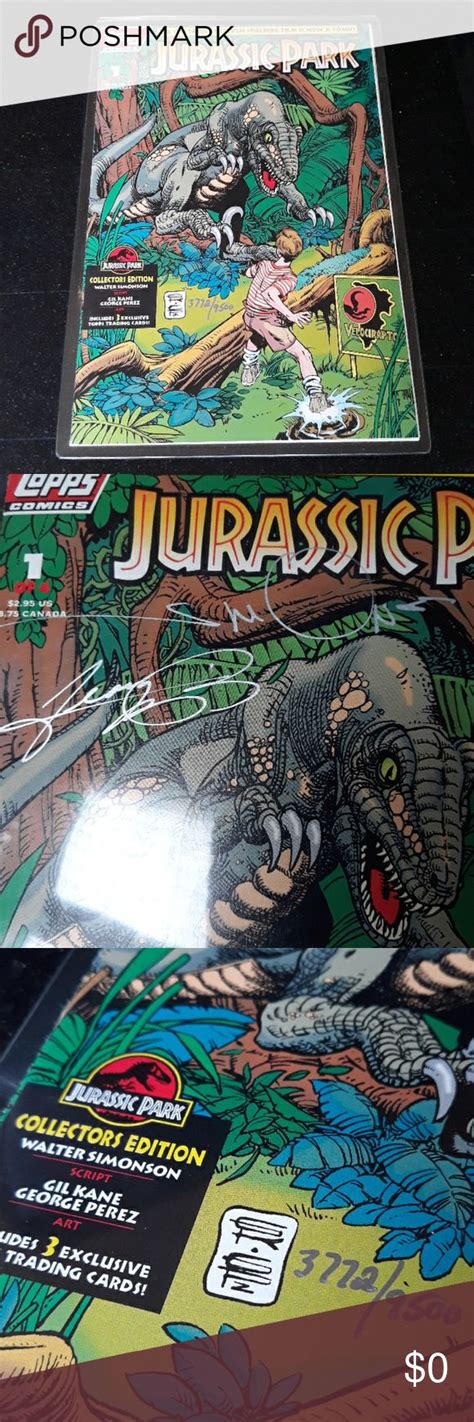 Alan grant, john hammond, ian malcolm, and tim murphy. Signed Jurassic Park Comicbook 1of 4 ~ Rare find (With ...