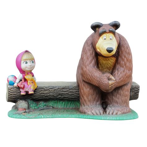 3d Model Sculpture Of The Characters Masha And The Bear