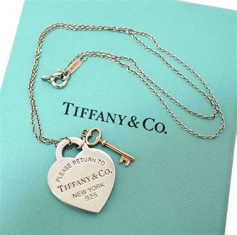 Tiffany Tiffany And Co Return To Heart Key Sterling Silver 925 Necklace