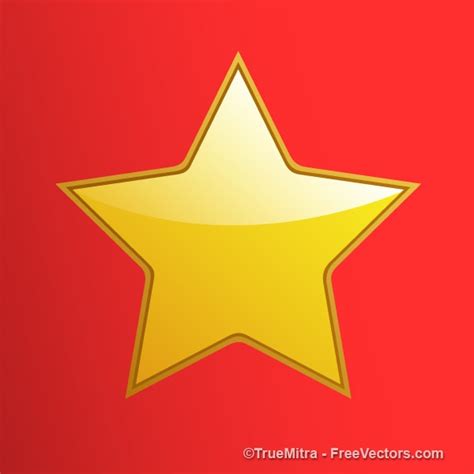 Shiny Gold Star On Red Background Vector Free Download