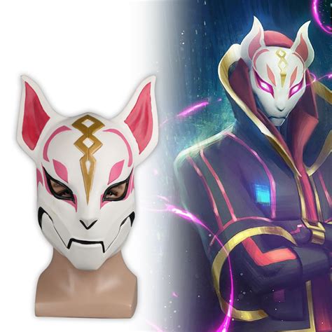 Fortnite Fox Kitsune Animal Full Head Mask Adult Unisex Masquerade Hel