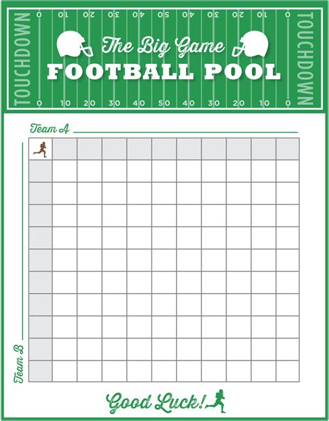 Football Squares Template Printable