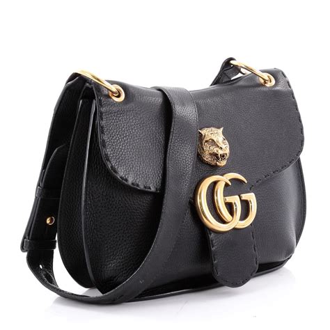 Gucci Gg Marmont Animalier Shoulder Bag Leather Medium Rebag