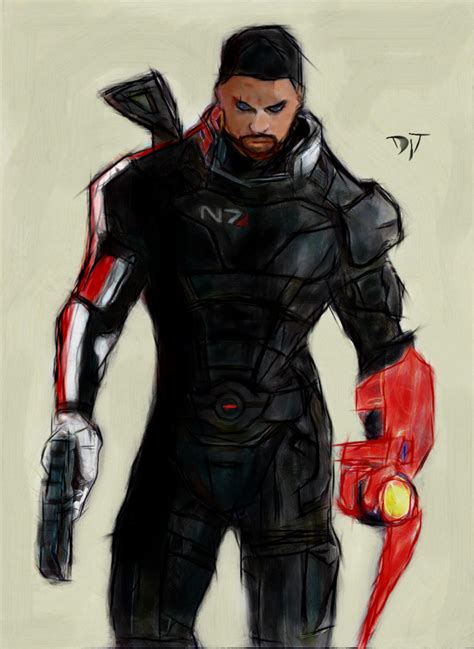 Mass Effect Art Commander Shepard Cool Sketches Inks Batman