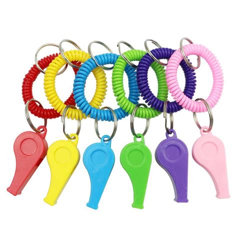 Toudaret 6Pcs Sport Whistle With Bracelet Plastic Whistles With