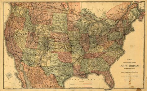 Historic Map United States Pacific Railroad Map 1883 World Maps