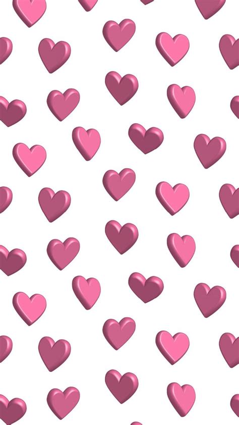 Many Pink Hearts Are Arranged On A White Background