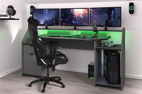 Gaming Tisch Set Up Gamer Computertisch Ergonomischer Pc Schreibtisch