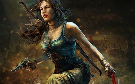 Lara Croft Art Fantasy Gun Girl Tomb Raider Game Woman Hd Wallpaper Peakpx