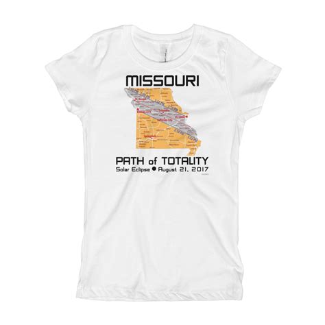 Girls Princess T Shirt Missouri Path Of Totality Solar Eclipse