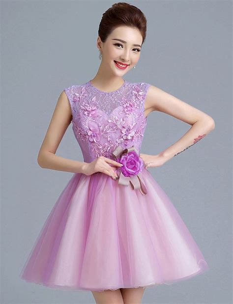 Light Purple Straps Homecoming Dress With Embroidery Top Usd 7240