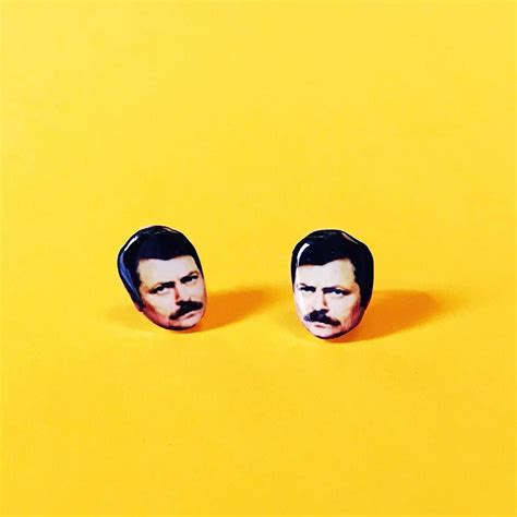 Never Half Ass Two Things Whole Ass One Thing Ron Swanson Earrings