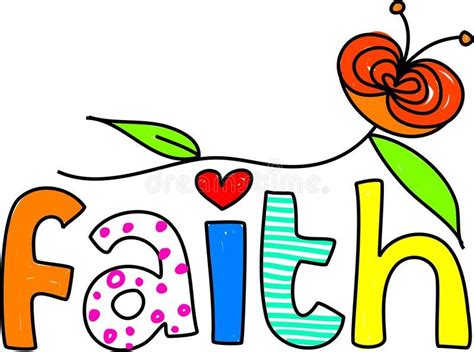 Faith Whimsical Drawing Of The Word Faith Isolated On White Aff