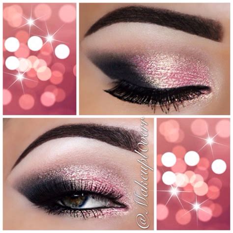 Makeupl0verr Pink And Gold Sparkles Smokey Eye Makeup Look