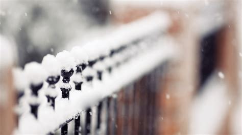 Wallpaper White Depth Of Field Snow Winter Metal Fence Color