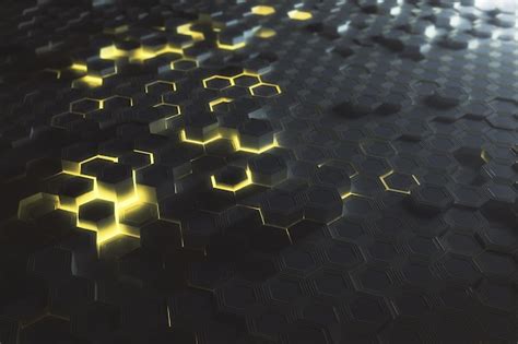 Premium Photo Yellow Hexagon Background