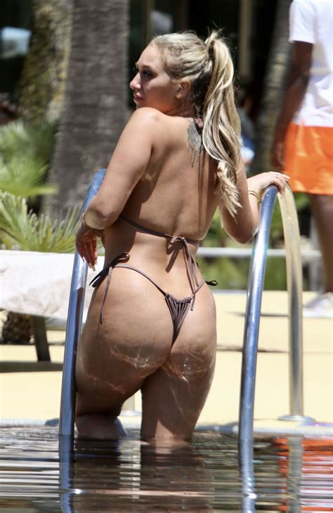 Bethan Kershaw Shows Off Her Voluptuous Sultry Figure In Her Brown Bikini On Holiday In Portugal