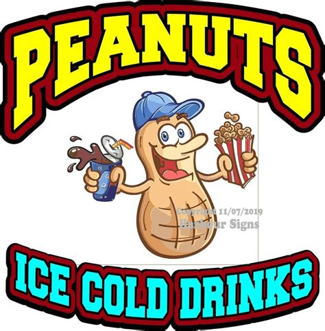 Peanuts Ice Cold Drinks Decal Choose A Size Concession Food Truck
