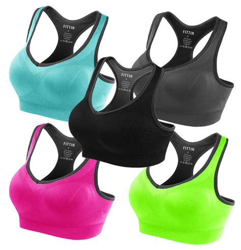 Fittin Racerback Sports Bras Padded Seamless High Impact Support For