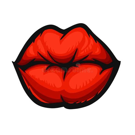 Lipslip Shape Red Womenkissmouthvalentines Day Stock Illustration