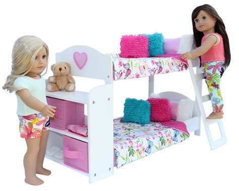 20 Pc Bedroom Set For 18 Inch American Girl Doll Includes Bunk Bed