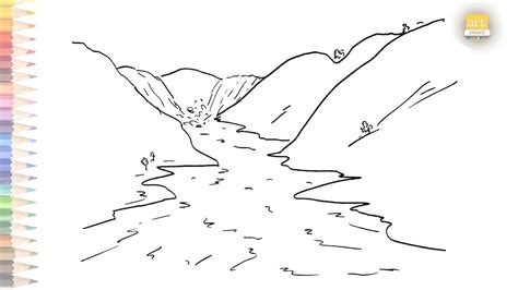 River Drawing Easy How To Draw Water Falls River Step By Step River