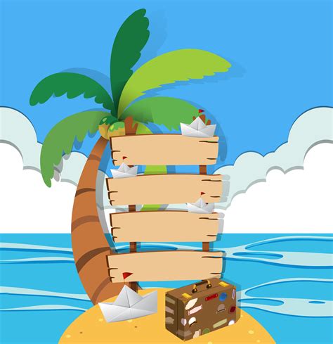 Wooden Signs On Island 519649 Vector Art At Vecteezy