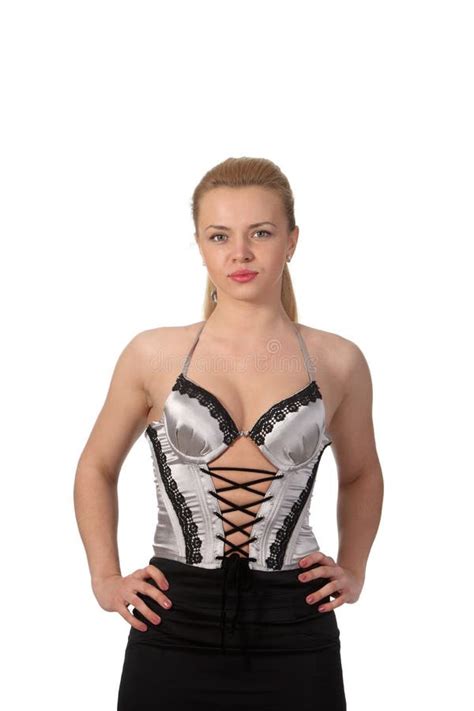 Blond Woman In Corset Stock Image Image Of Female Fashion