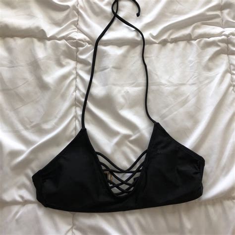 Swim Black Criss Cross Bikini Top Poshmark